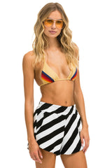 CAUTION WOMENS LOUNGER SHORT - BLACK // WHITE