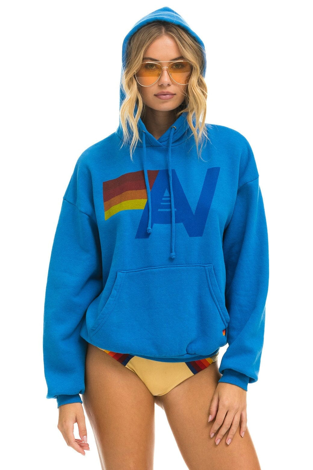 LOGO PULLOVER RELAXED HOODIE - OCEAN