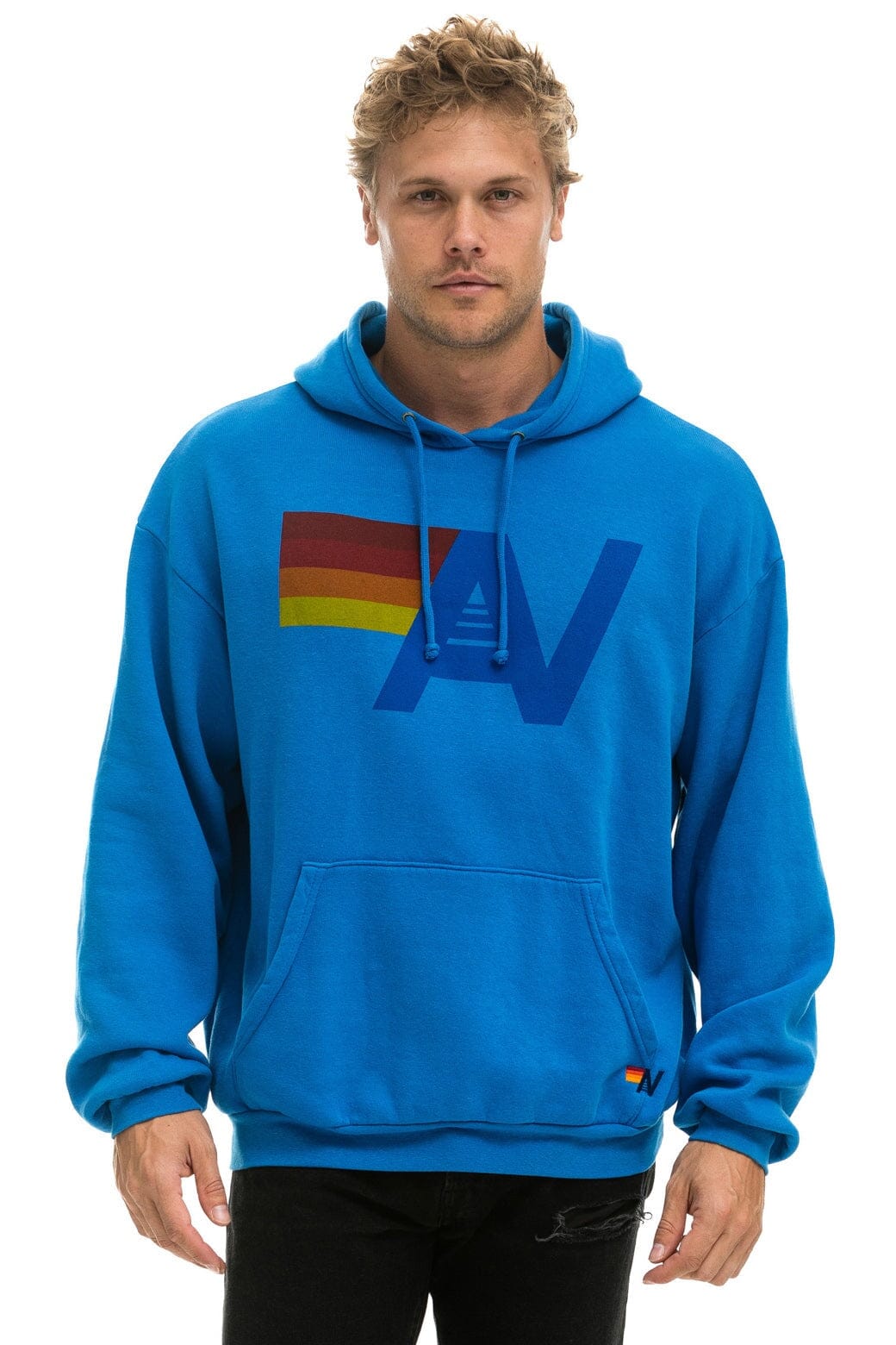 LOGO PULLOVER RELAXED HOODIE - OCEAN