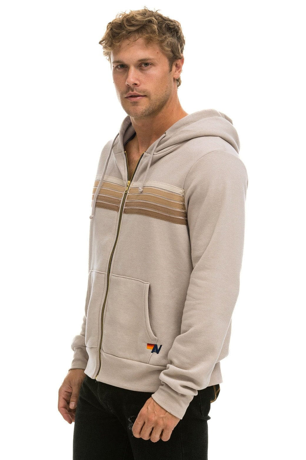 5 STRIPE HOODIE - SAND // TAN