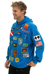 VINTAGE PATCH RELAXED PULLOVER HOODIE- OCEAN