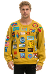 VINTAGE PATCH RELAXED CREW SWEATSHIRT - KHAKI