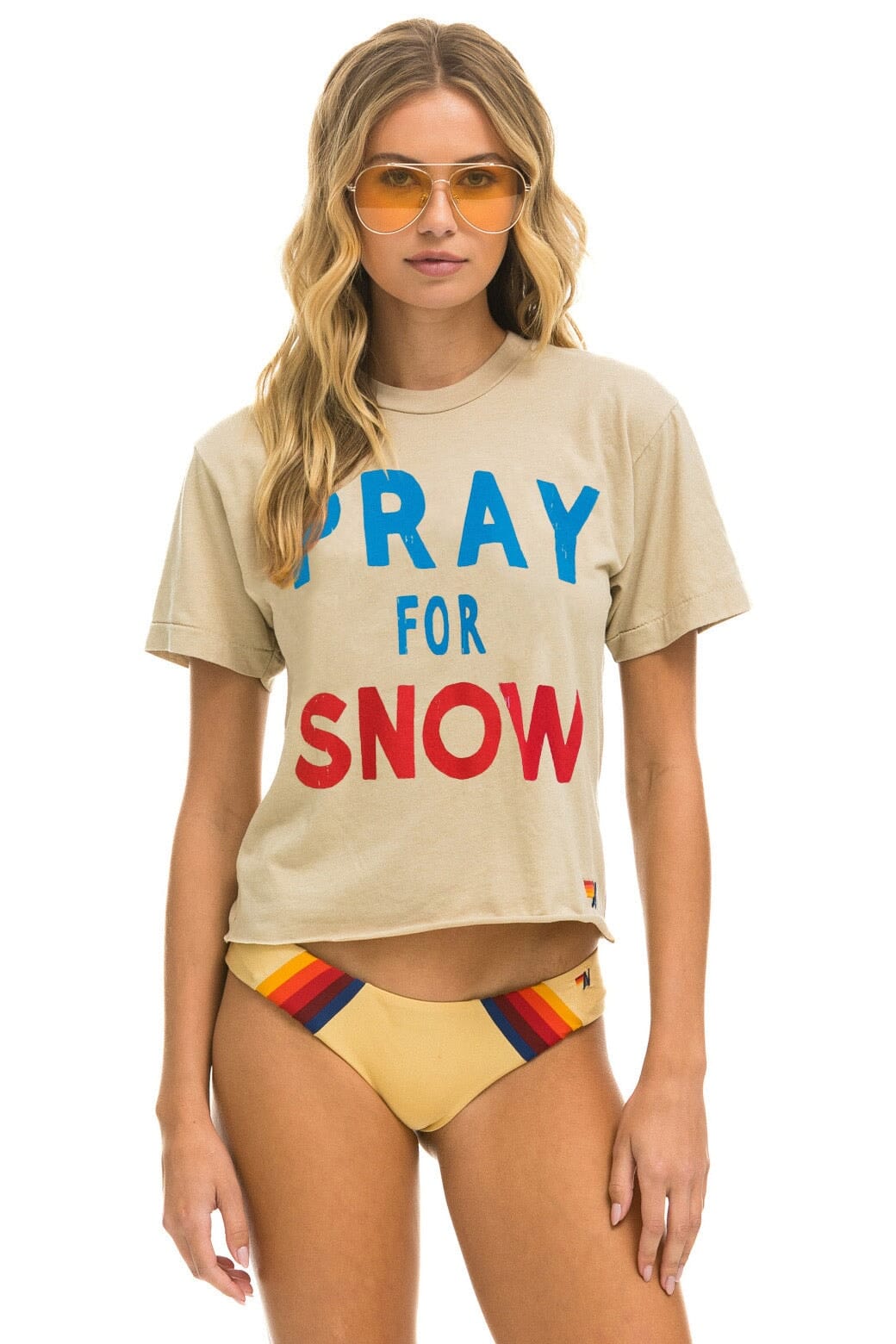 PRAY FOR SNOW BOYFRIEND TEE - SAND