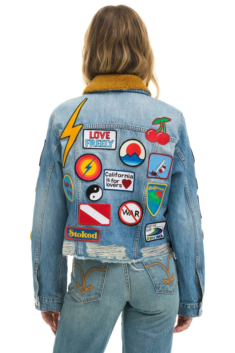 VINTAGE PATCH CROP DENIM JACKET - SUPER LIGHT