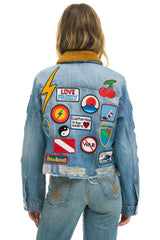 VINTAGE PATCH CROP DENIM JACKET - SUPER LIGHT
