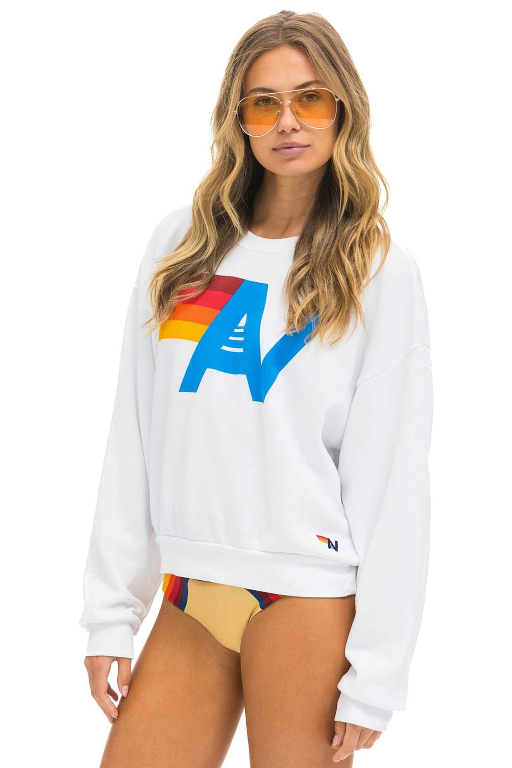 LOGO RELAXED CREW SWEATSHIRT - WHITE