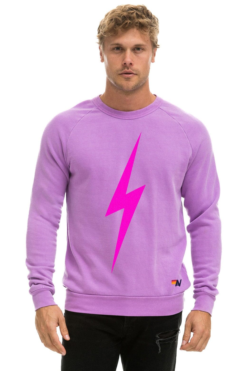 BOLT CREW SWEATSHIRT - NEON PURPLE // NEON PINK