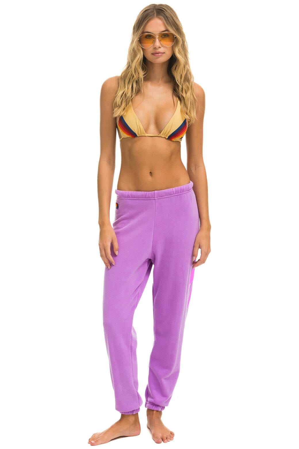 BOLT SWEATPANTS - NEON PURPLE // NEON PINK