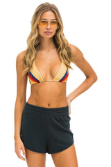 BOLT STITCH LOUNGER SHORT - CHARCOAL // NEON PINK