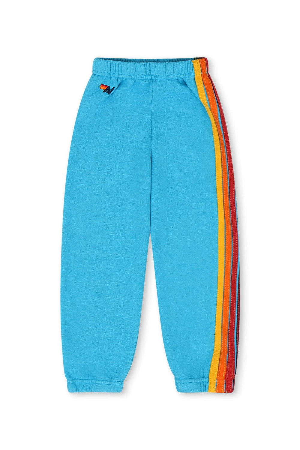 KID'S 5 STRIPE SWEATPANTS - NEON BLUE