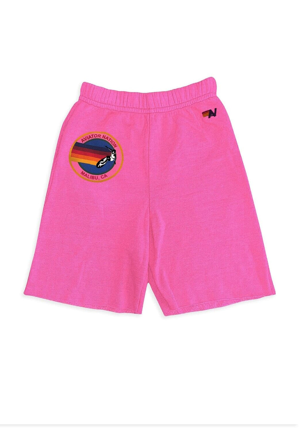 AVIATOR NATION MALIBU KIDS SWEATSHORTS - NEON PINK