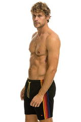MEN'S 5 STRIPE FLEX SHORTS 7 INCH - BLACK
