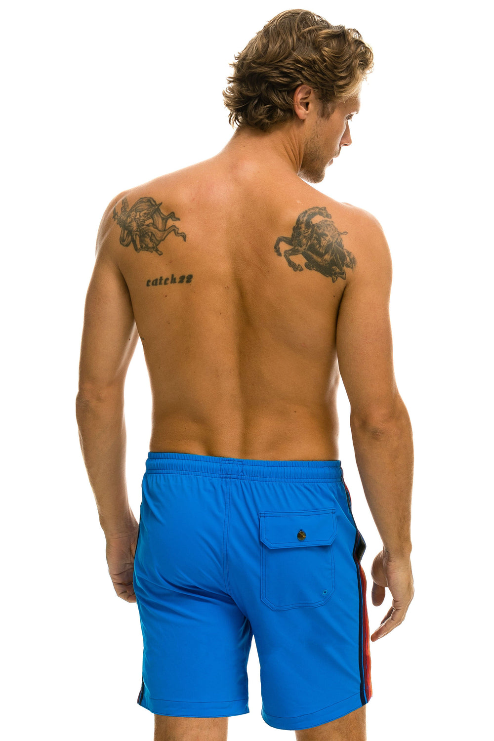 MEN'S 5 STRIPE FLEX SHORTS 7 INCH - PARROT