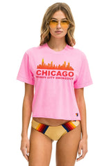 WINDY CITY SMOKEOUT 2024 BOYFRIEND TEE SHIRT - NEON PINK