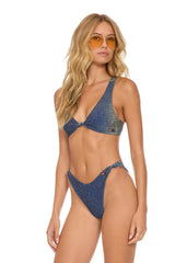 SPARKLE RIVIERA KNOT FRONT TOP BIKINI TOP - NAVY