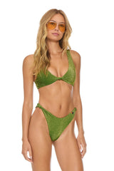 SPARKLE RIVIERA KNOT CHEEKY BIKINI BOTTOMS - ARMY