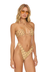 SPARKLE ST TROPEZ BANDEAU HALTER BIKINI TOP - BLACK BOLT REPEAT