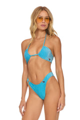 SPARKLE GYPSY RING HI-CUT FULL COVERAGE BIKINI BOTTOMS - SKY