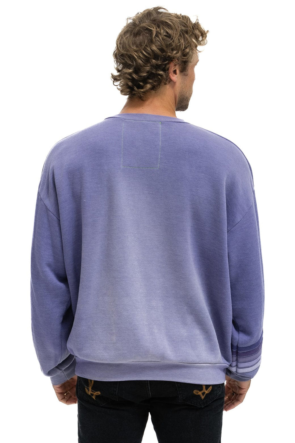 RUGBY STITCH RELAXED CREW SWEATSHIRT - FADED GRAPE