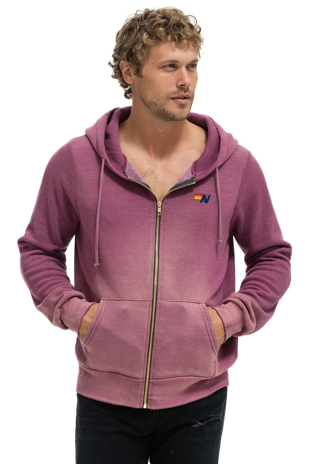 ESSENTIAL ZIP HOODIE - FADED BERRY