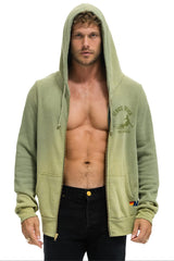 VENICE SURFER ZIP HOODIE - FADED ARMY