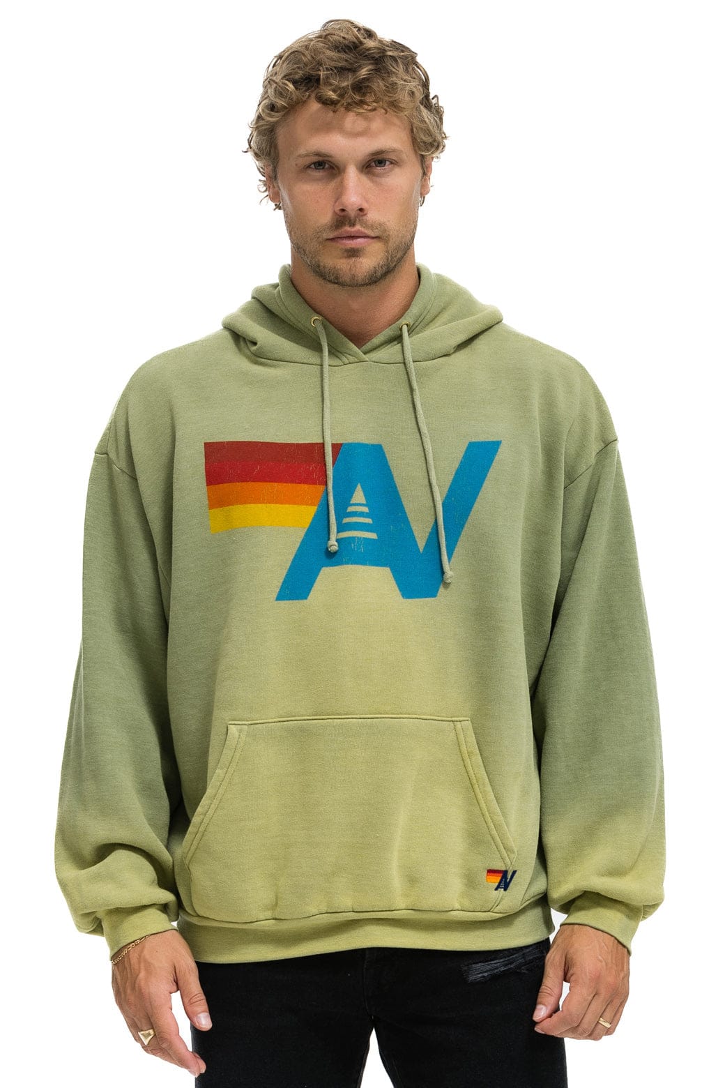 VINTAGE LOGO RELAXED PULLOVER HOODIE - FADED ARMY