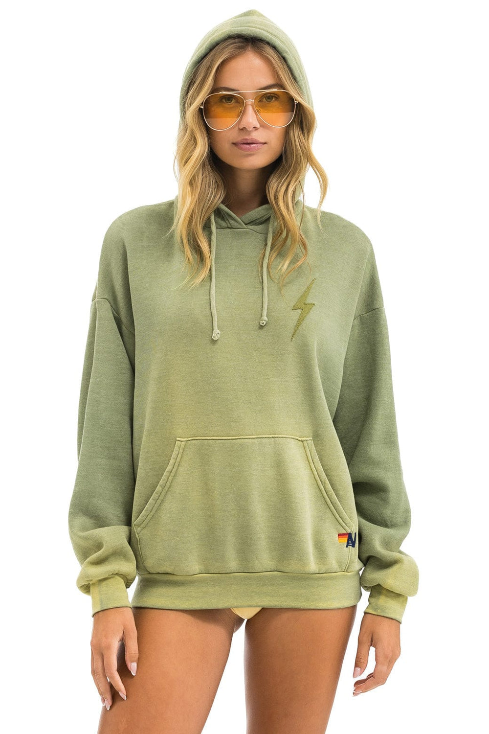 BOLT STITCH 2 RELAXED PULLOVER HOODIE - FADED ARMY