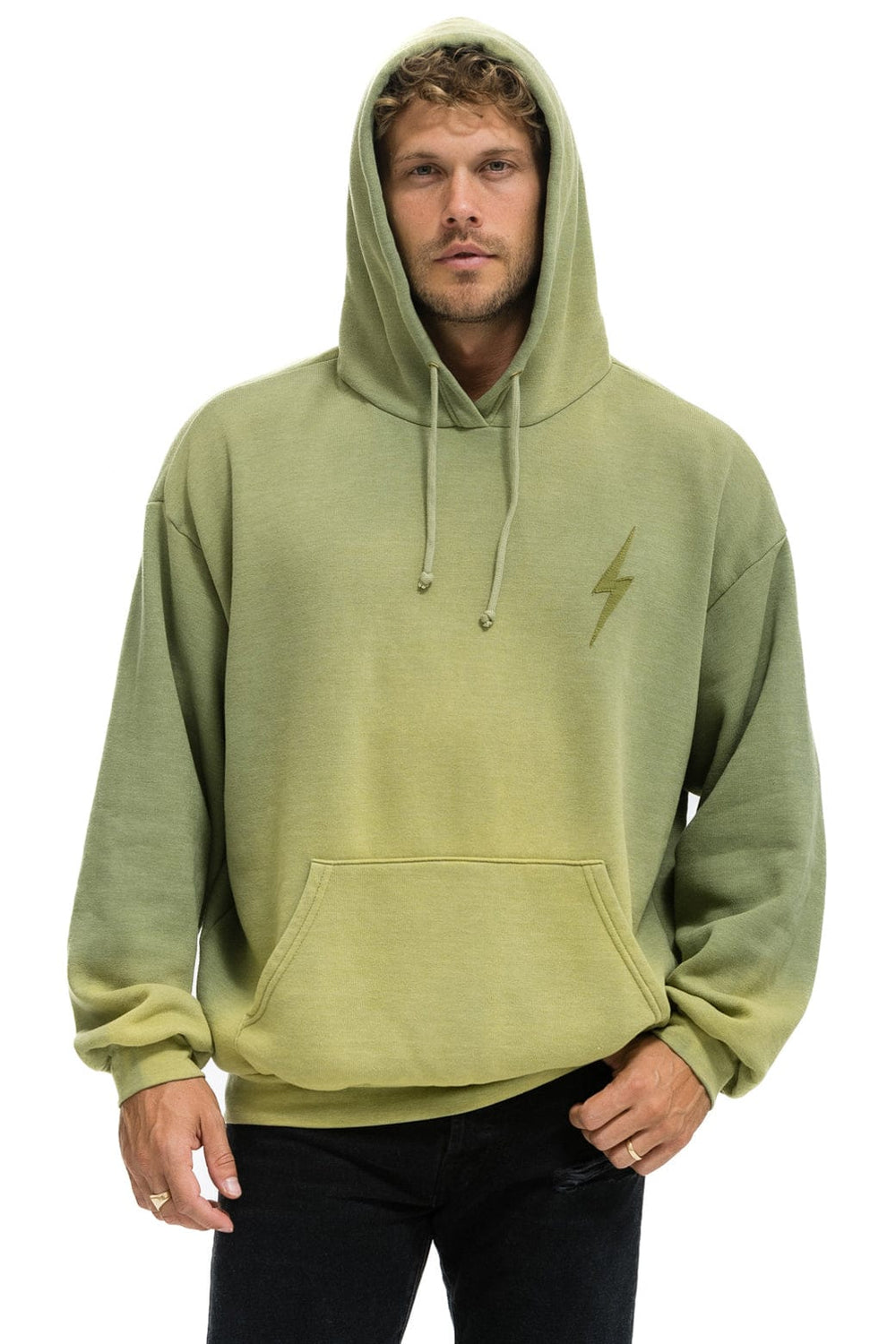 BOLT STITCH 2 RELAXED PULLOVER HOODIE - FADED ARMY