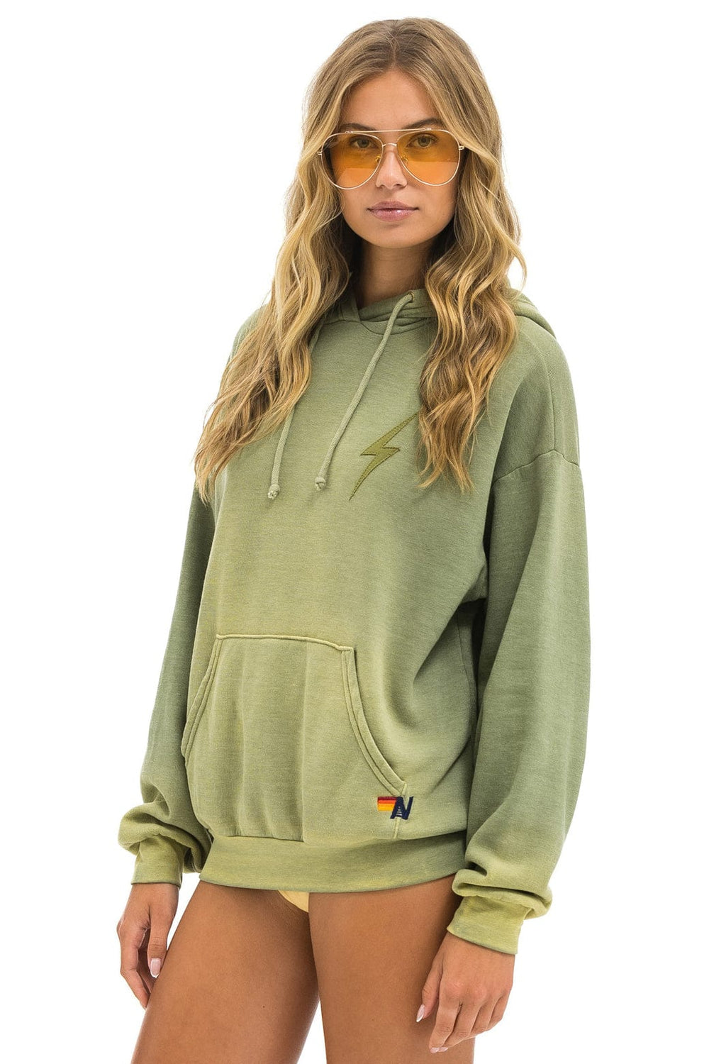 BOLT STITCH 2 RELAXED PULLOVER HOODIE - FADED ARMY