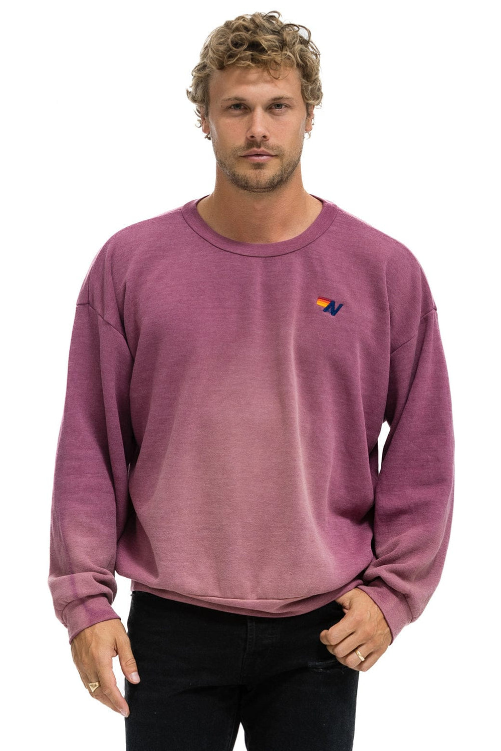 ESSENTIAL RELAXED CREW SWEATSHIRT - FADED BERRY