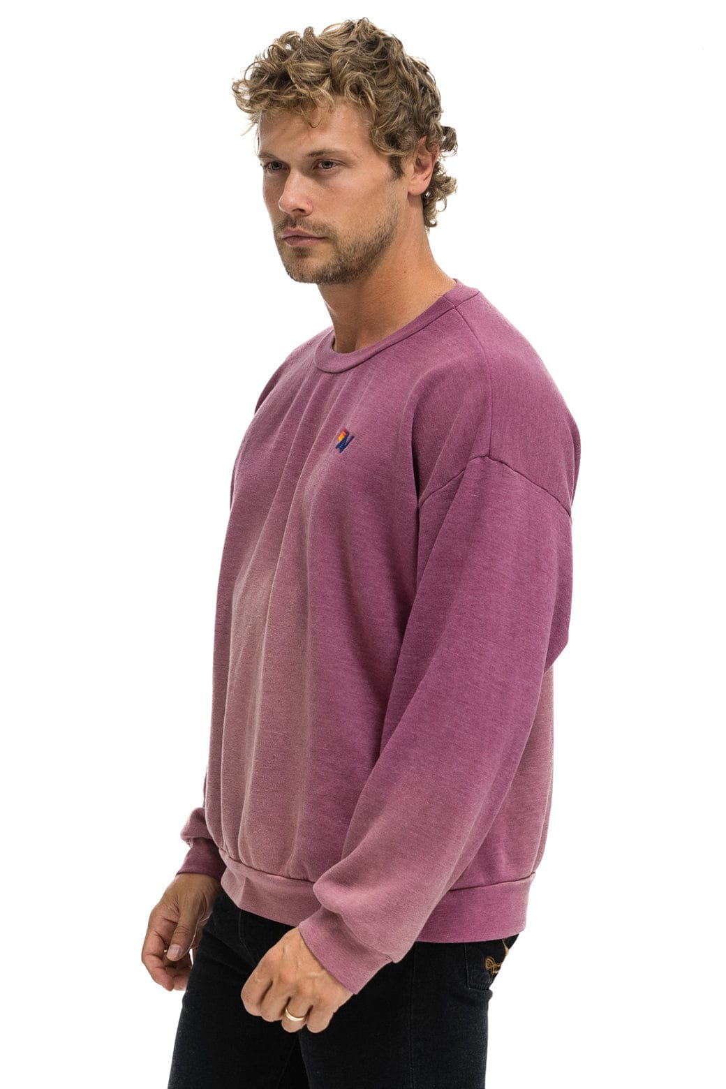 ESSENTIAL RELAXED CREW SWEATSHIRT - FADED BERRY