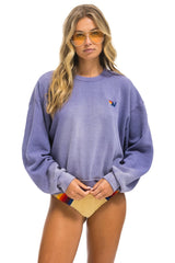 ESSENTIAL RELAXED CREW SWEATSHIRT - FADED GRAPE