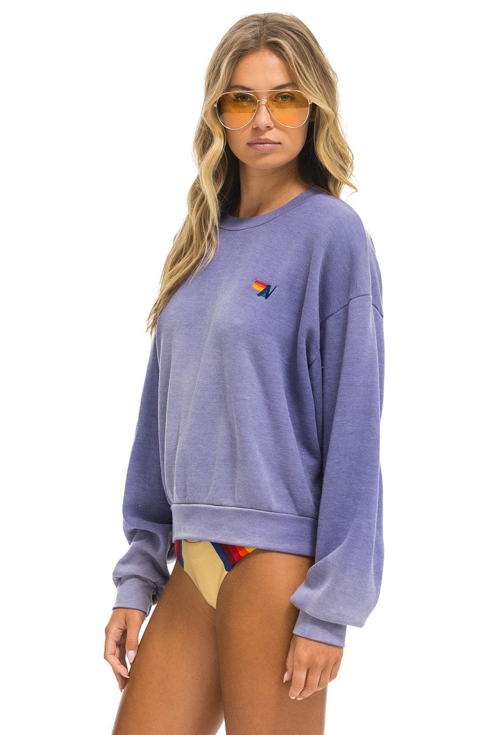 ESSENTIAL RELAXED CREW SWEATSHIRT - FADED GRAPE