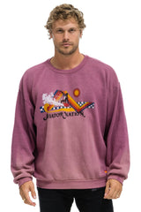 SURF RACER RELAXED CREW SWEATSHIRT - FADED BERRY