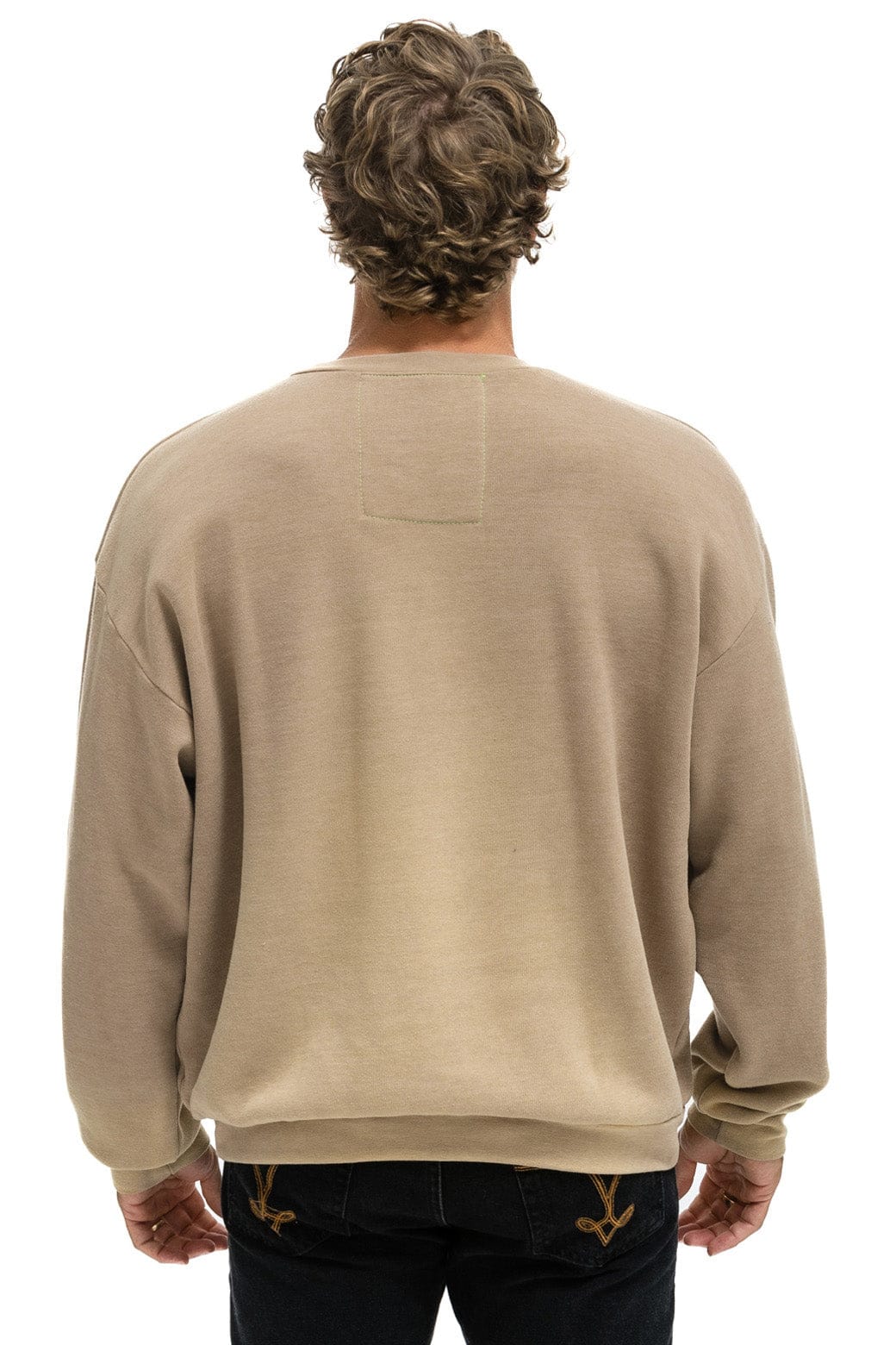 TROPICAL SURF RELAXED CREW SWEATSHIRT - FADED TAN