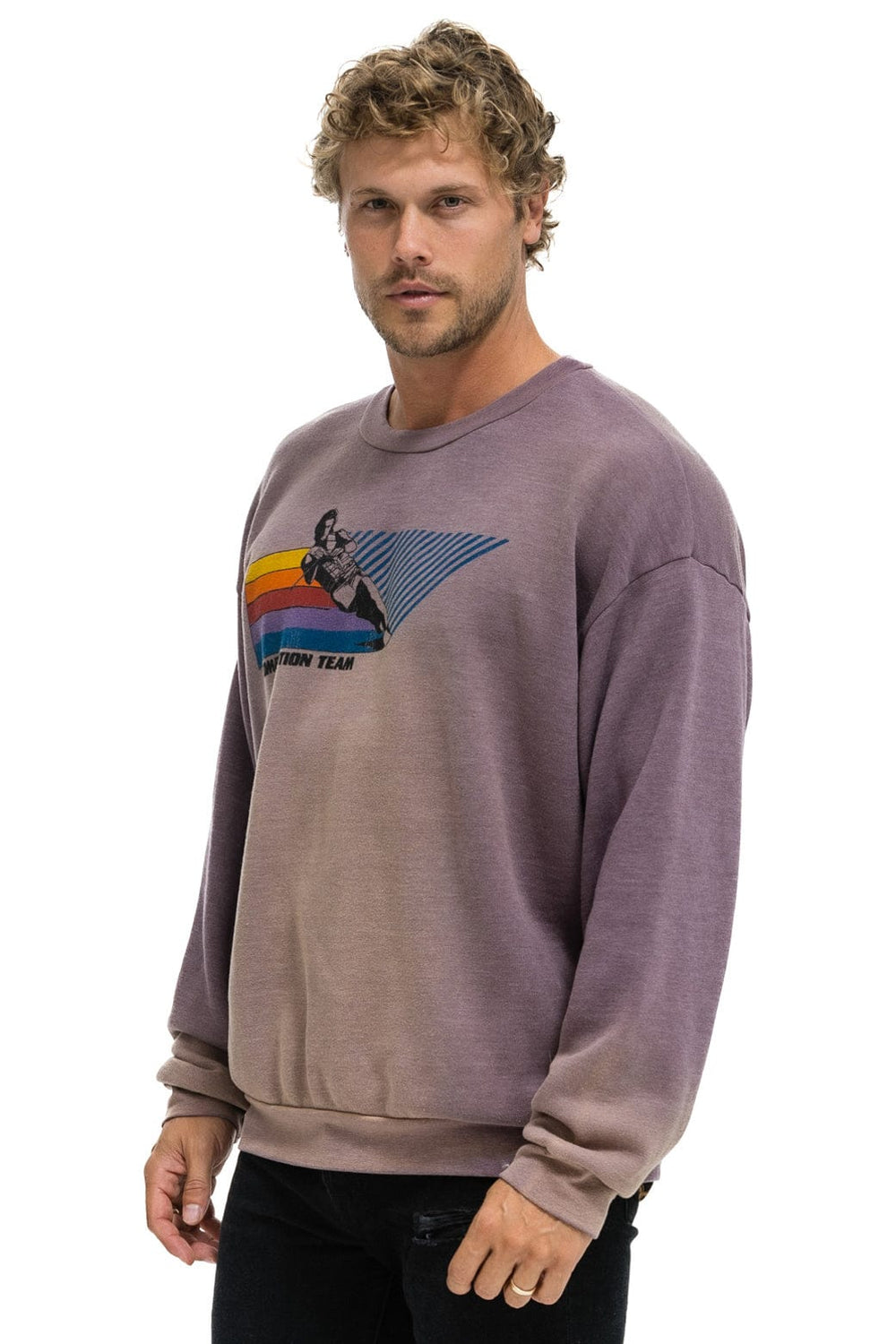 WATER SKIER RELAXED CREW SWEATSHIRT - FADED MOCHA