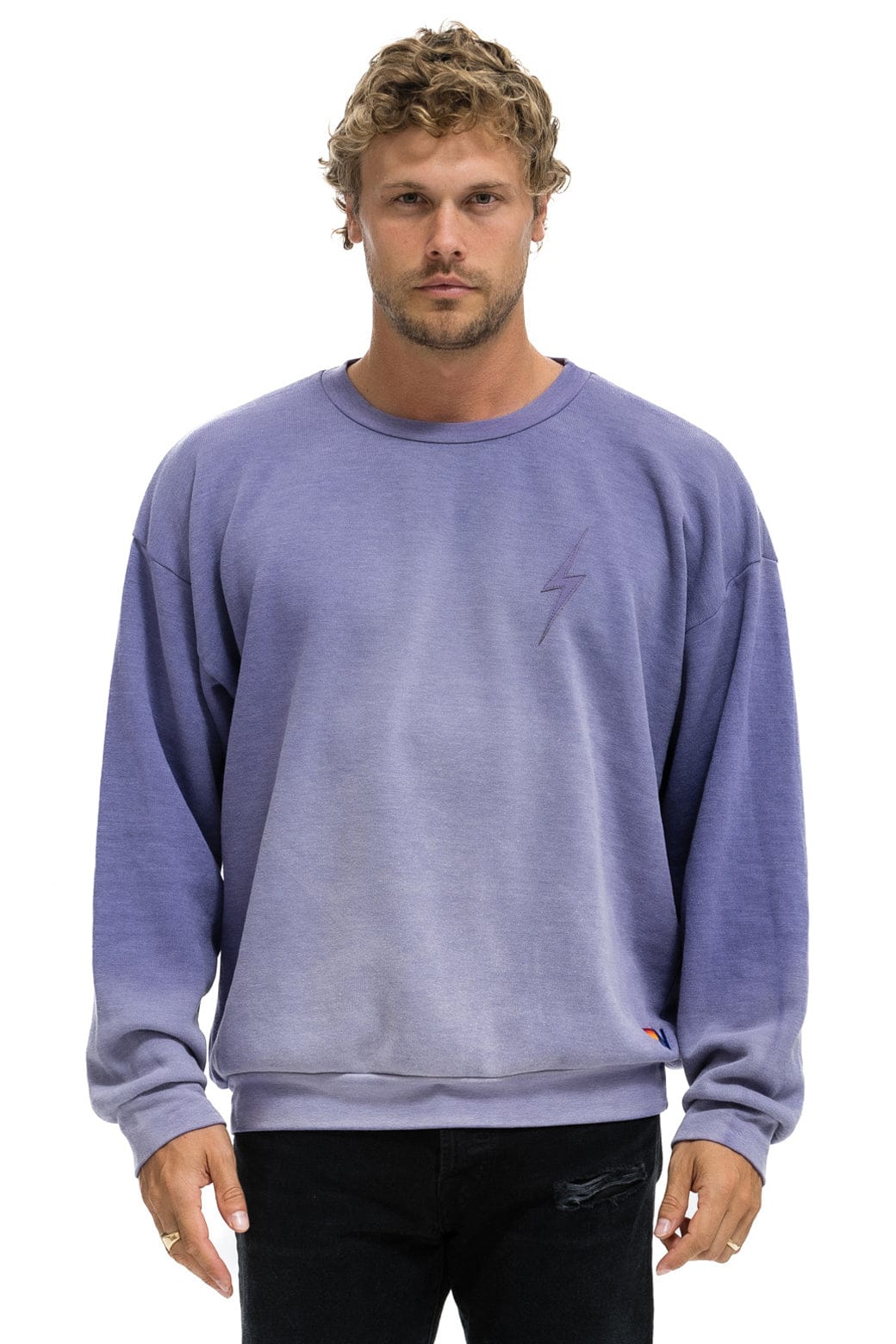 BOLT STITCH 2 RELAXED CREW SWEATSHIRT - FADED GRAPE