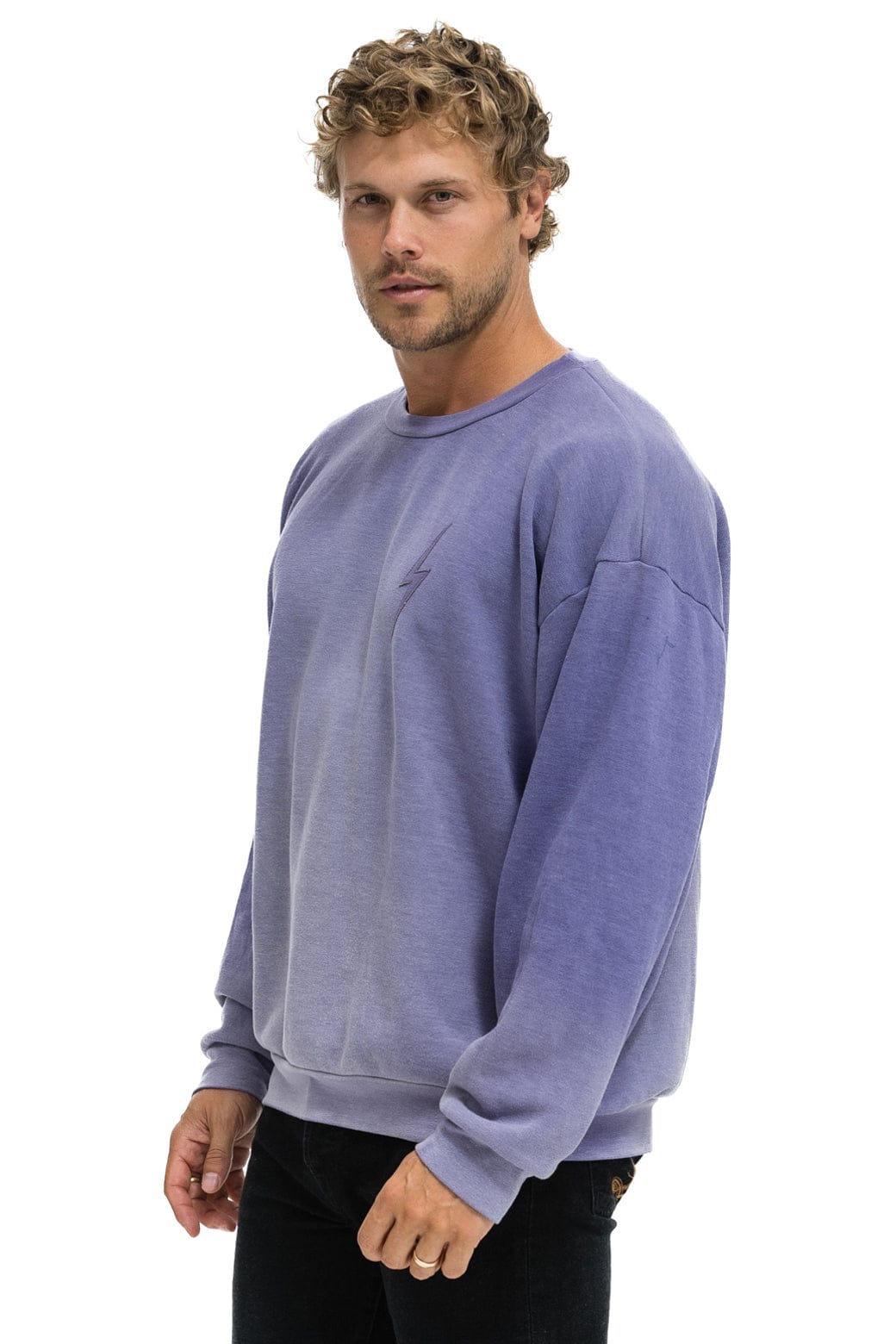 BOLT STITCH 2 RELAXED CREW SWEATSHIRT - FADED GRAPE
