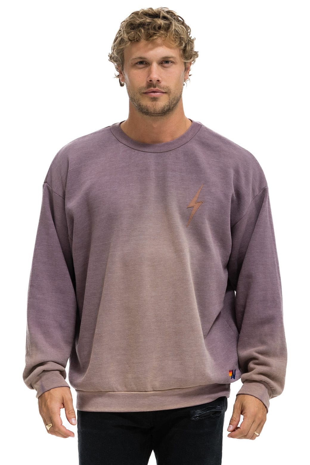 BOLT STITCH 2 RELAXED CREW SWEATSHIRT - FADED MOCHA