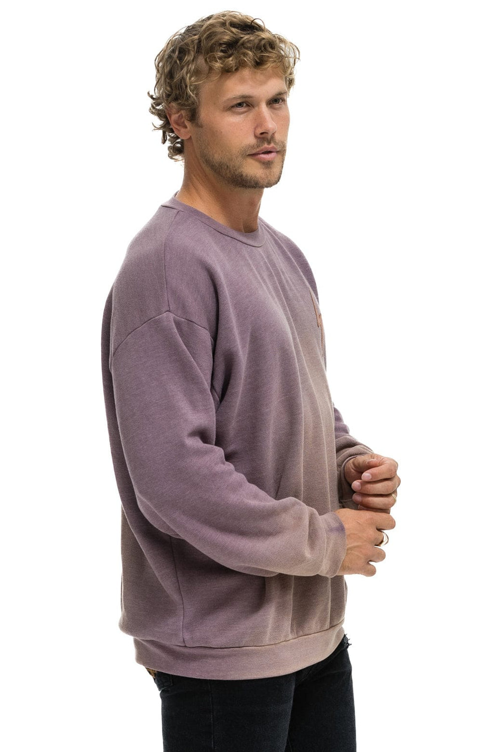 BOLT STITCH 2 RELAXED CREW SWEATSHIRT - FADED MOCHA