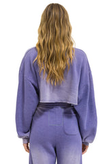 BOLT STITCH CROPPED CREW SWEATSHIRT RELAXED - FADED GRAPE