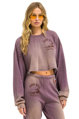 VENICE SURFER CROPPED CREW SWEATSHIRT RELAXED - FADED MOCHA
