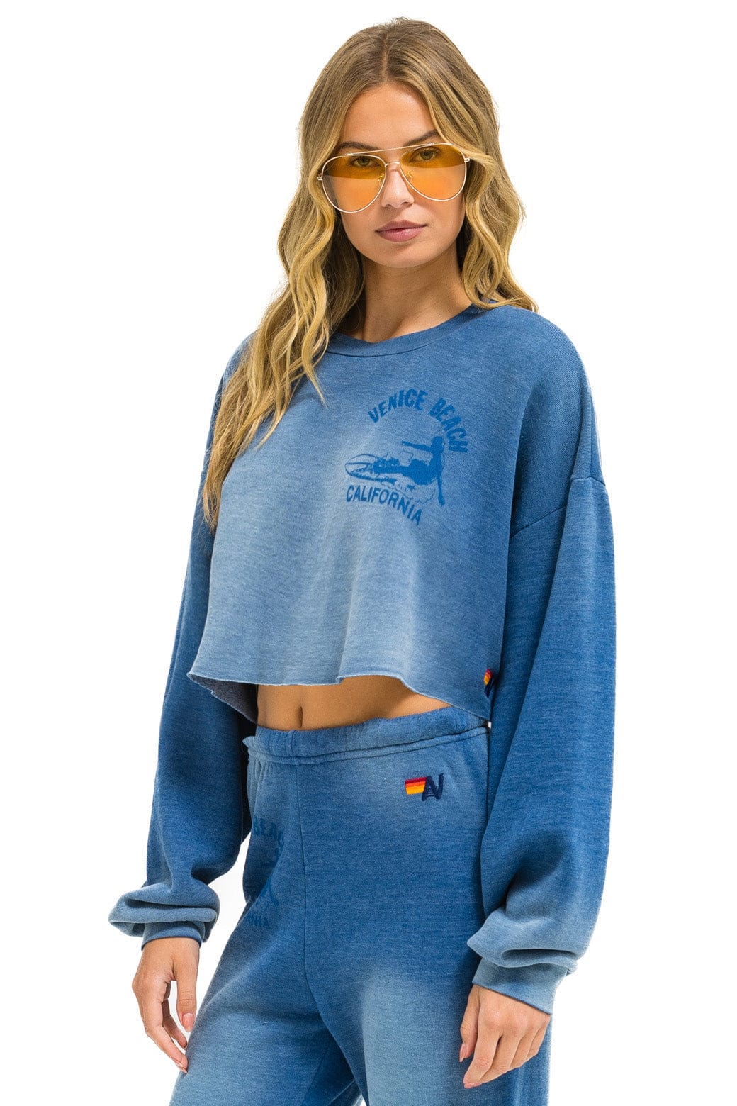 VENICE SURFER CROPPED CREW SWEATSHIRT RELAXED - FADED WATER