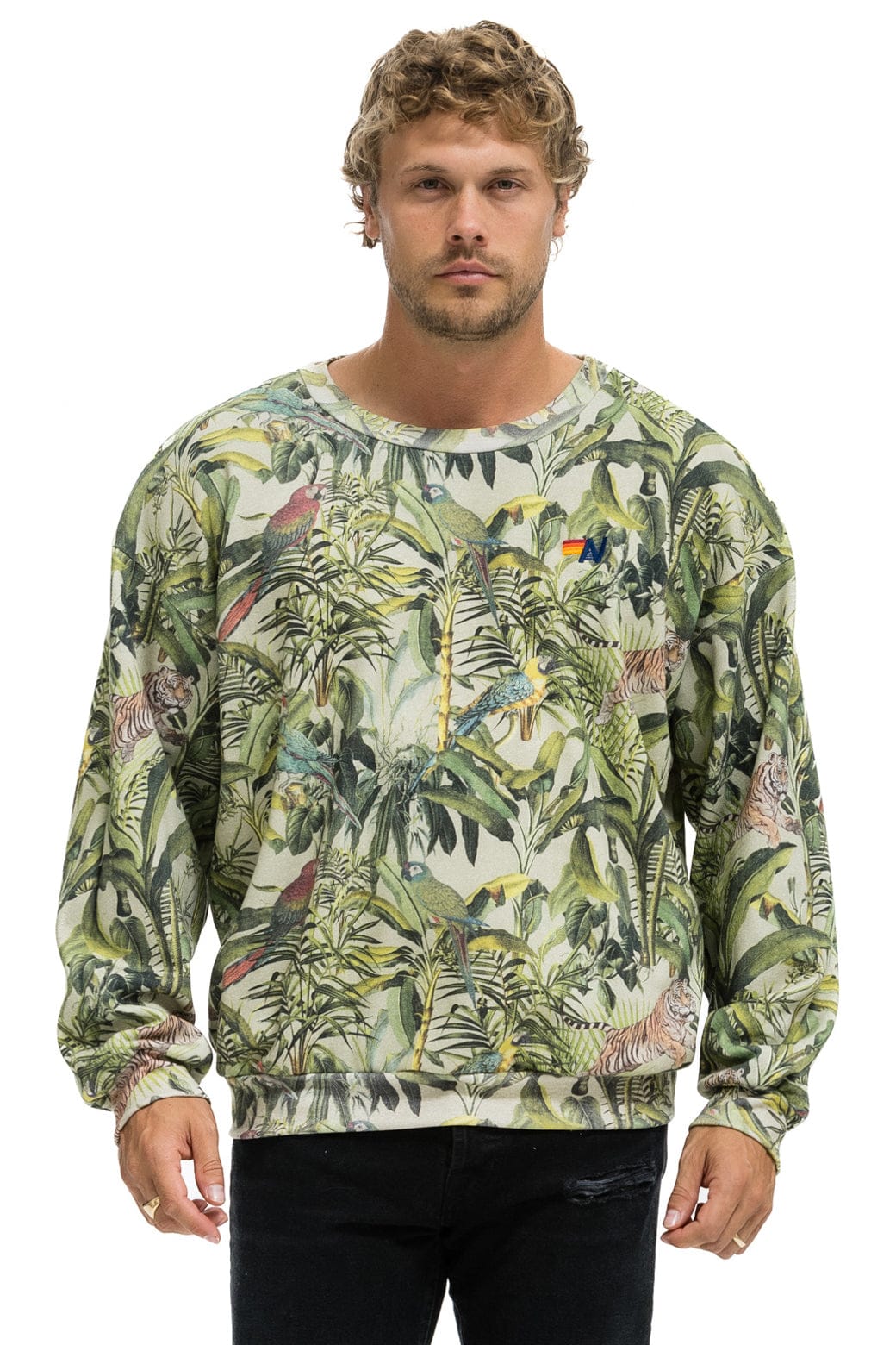 JUNGLE RELAXED CREW SWEATSHIRT - SAND