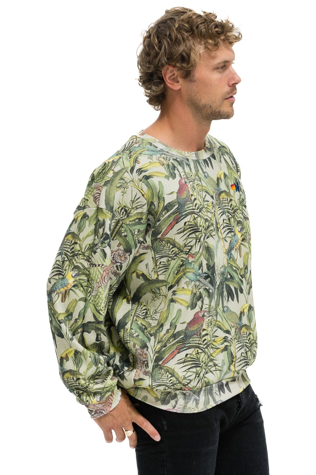 JUNGLE RELAXED CREW SWEATSHIRT - SAND