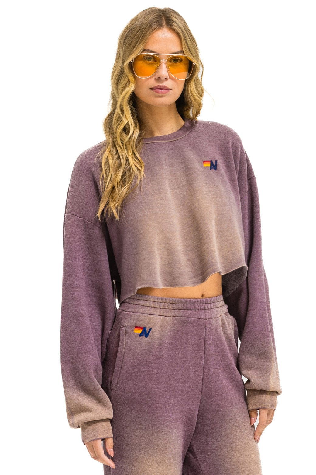 ESSENTIAL CROPPED CREW SWEATSHIRT RELAXED - FADED MOCHA