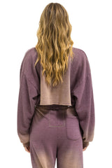 ESSENTIAL CROPPED CREW SWEATSHIRT RELAXED - FADED MOCHA