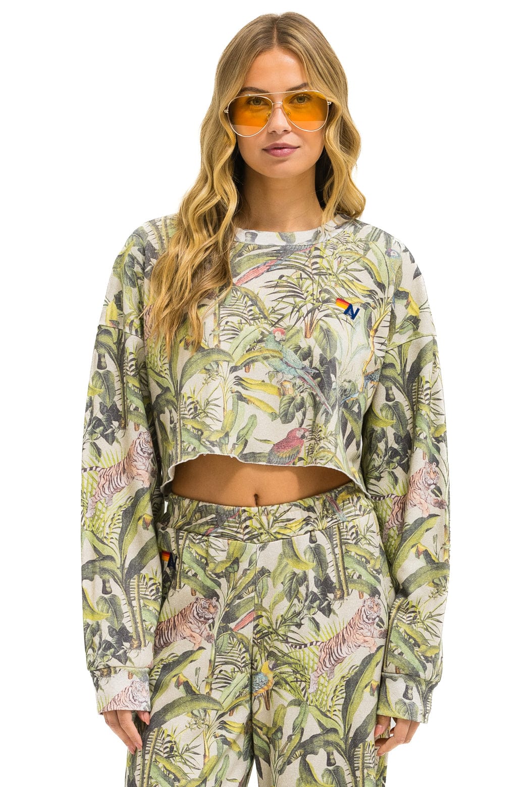 JUNGLE CROPPED CREW SWEATSHIRT RELAXED - SAND