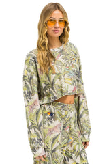 JUNGLE CROPPED CREW SWEATSHIRT RELAXED - SAND