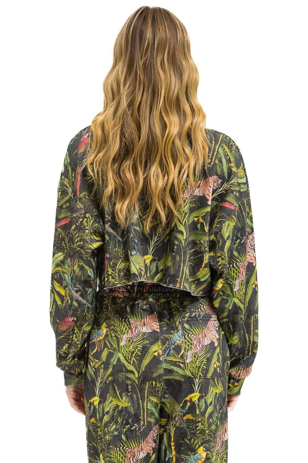 JUNGLE CROPPED CREW SWEATSHIRT RELAXED - VINTAGE CHARCOAL